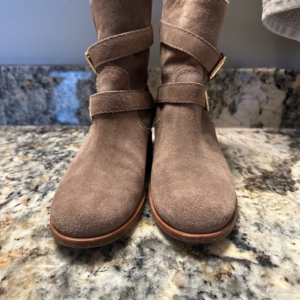 Kate Spade Taupe Suede Ankle Boots